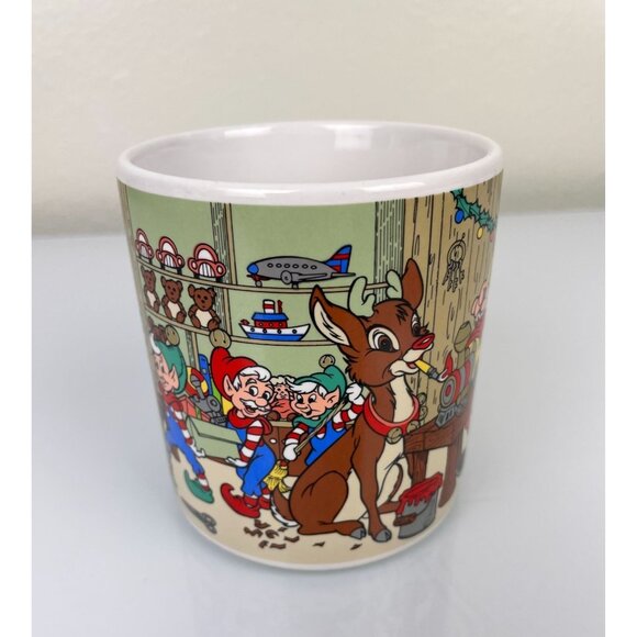 Vintage Applause Inc Ceramic Christmas Santa Rudolph Reindeer Elves Korea Coffee - Picture 2 of 9